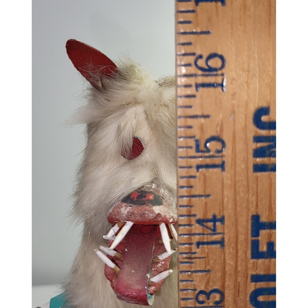 M. Nelson Wolf Kachina Doll Handcrafted Native American Folk Art Figure 16in - Picture 4 of 10